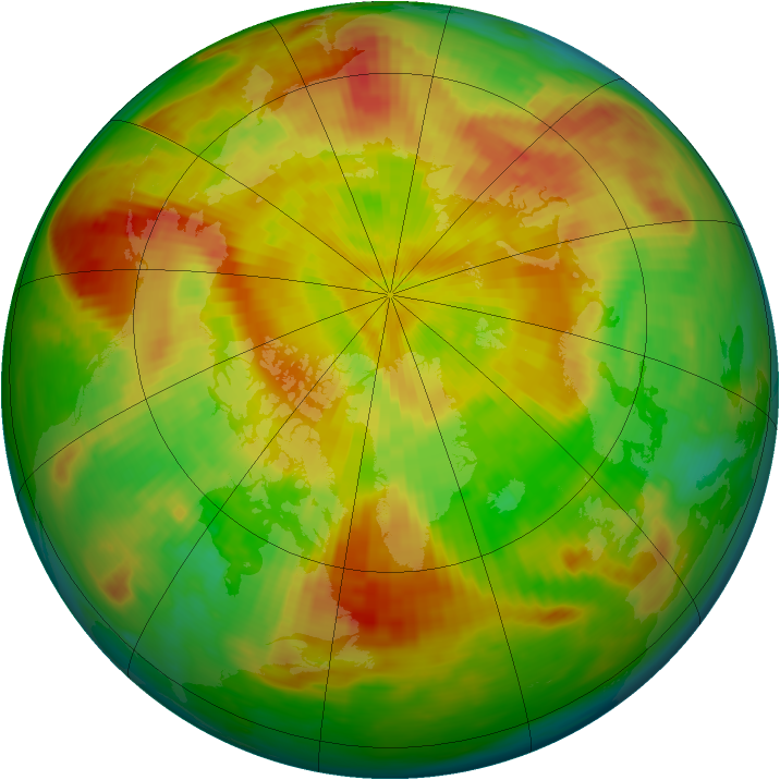 Arctic ozone map for 14 May 1985